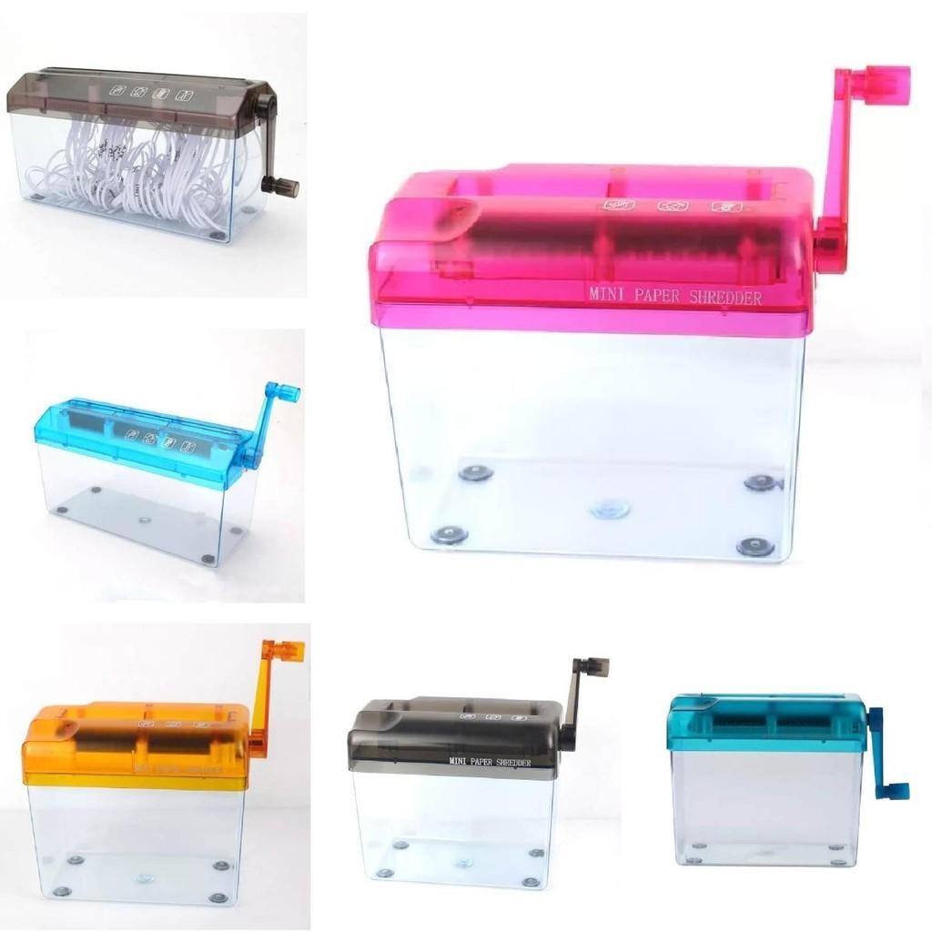 Déchiqueteuse de bureau compacte à coupe droite, manuelle, petite, pour format A4, à manivelle