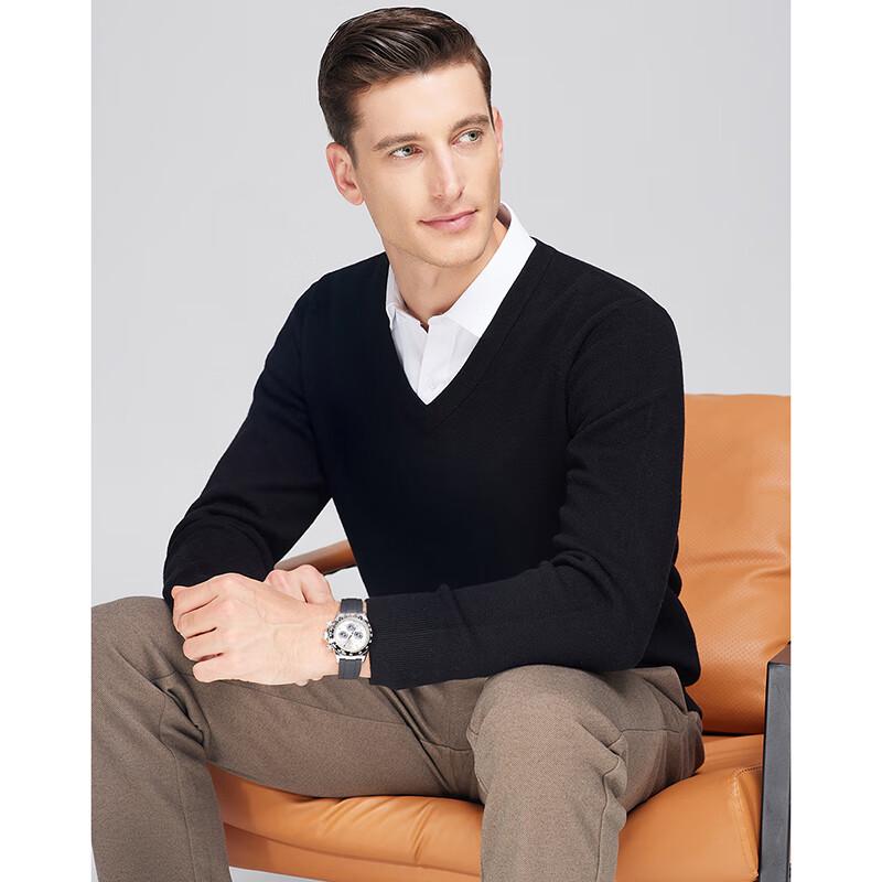 

Мужской пуловер с V-образным вырезом из 100% шерсти 4XL