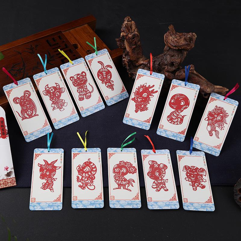 Burning Ran Chinese Folk Art Paper-cut Facial Makeup Bookmarks for Unique Gifts Abroad