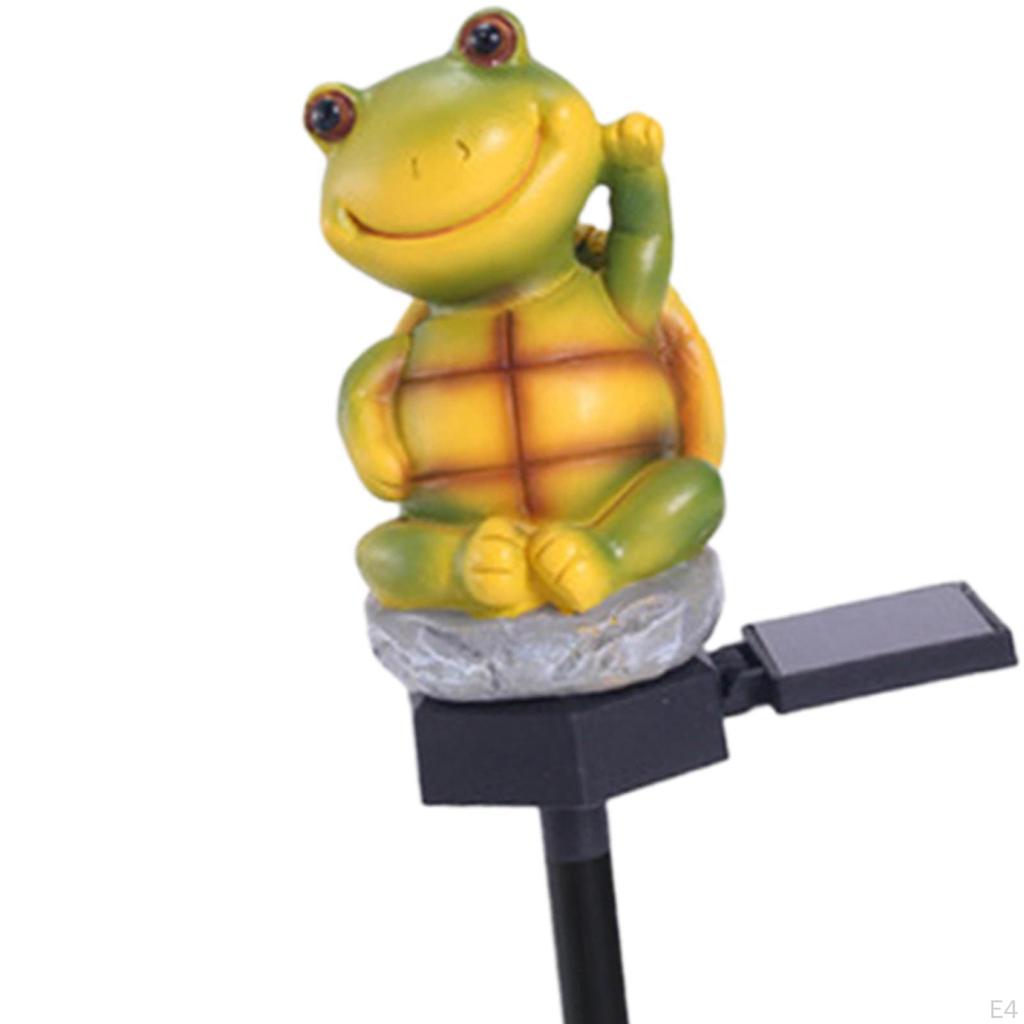 Animal Statue Led Lights Decor Housewarming Gift Solar Garden Stake Resin Figurine for