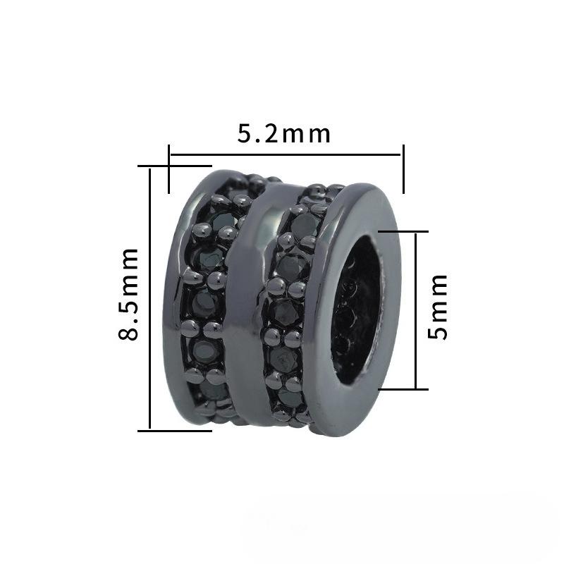 10 Pcs/lot Double Rows Zircon Micro Inlaid Accessories Bracelet Hand Chain Necklace DIY Spacers Beads for Jewelry Making
