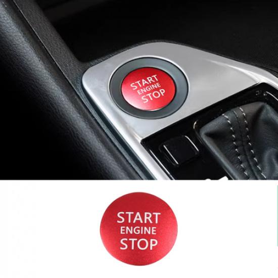 For Nissan Versa -2025 Red Aluminum Interior Start Stop Button Cover