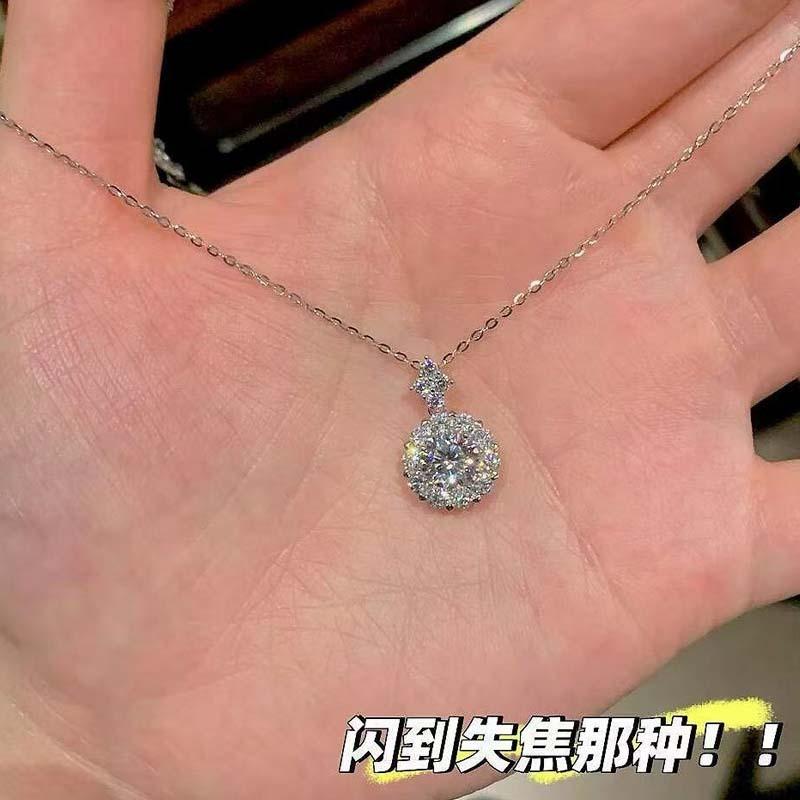Dainty Female Pendant Necklace Vintage Chain Jewelry for Women Oval Crystal Stone Wedding Necklaces