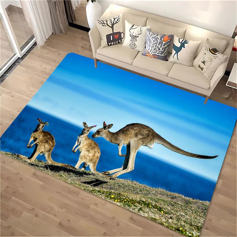 Australia Kangaroo 3D HD Area Carpet,Rugs for Living Room Tapete for Bedroom Sofa Kitchen Doormat Decor,Kid's Non-slip Floor Mat