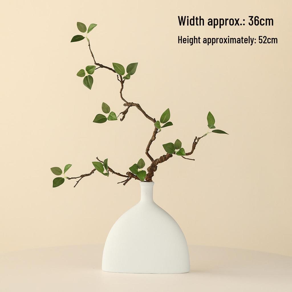 Minimalist Zen Azalea Arrangement: High-End Artificial Potted Plant for Living Room Decor