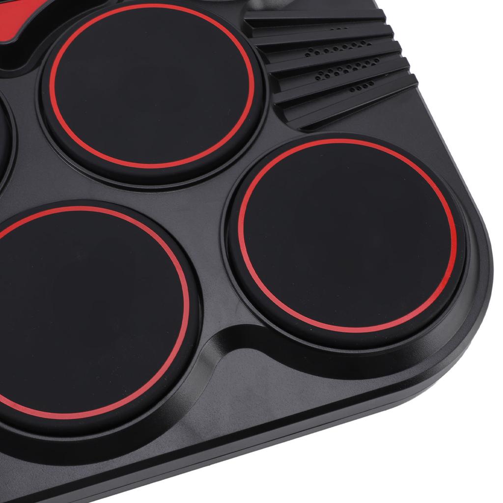 Electronic Drum Set 7 Pads Multi Sounds Rhythms USB Rechargeable Tabletop Drum Practice Pad with Sound Cable Foot Pedal