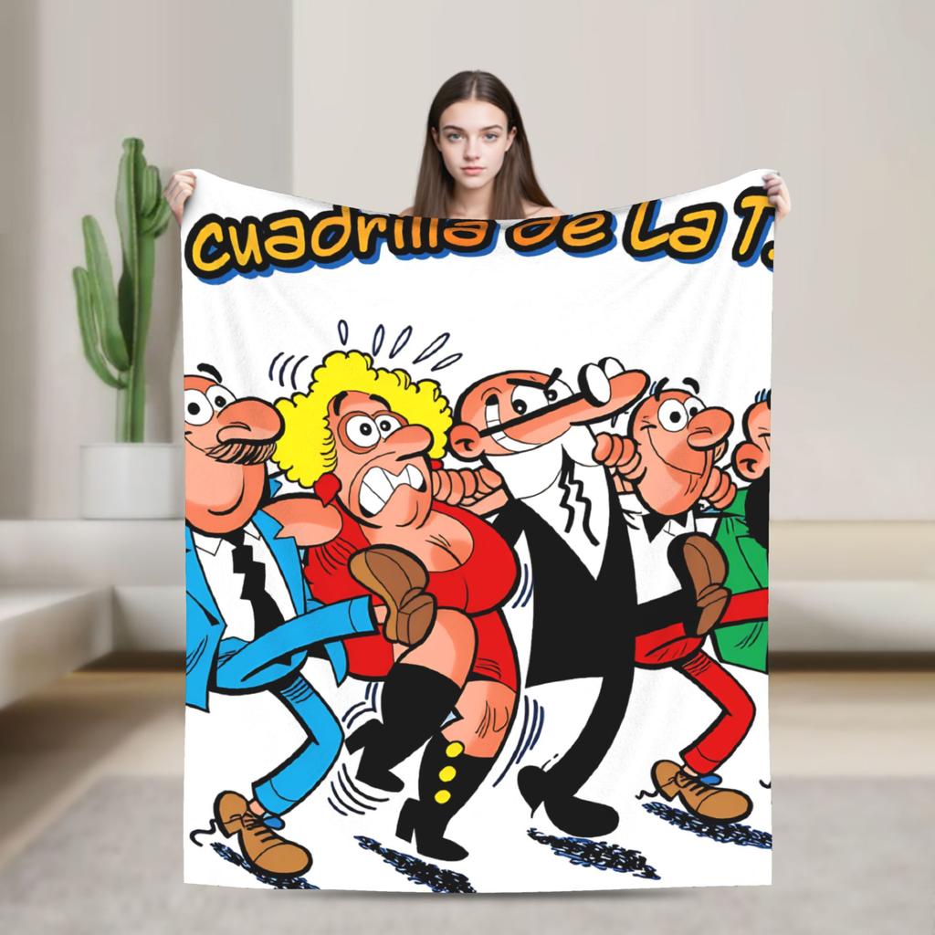 Blanket Decorative Mort & Phil Mortadelo y Filemón Throw Blanket  Flannel Bedspread For Home Decor Comfortable Sofa Bed Cover
