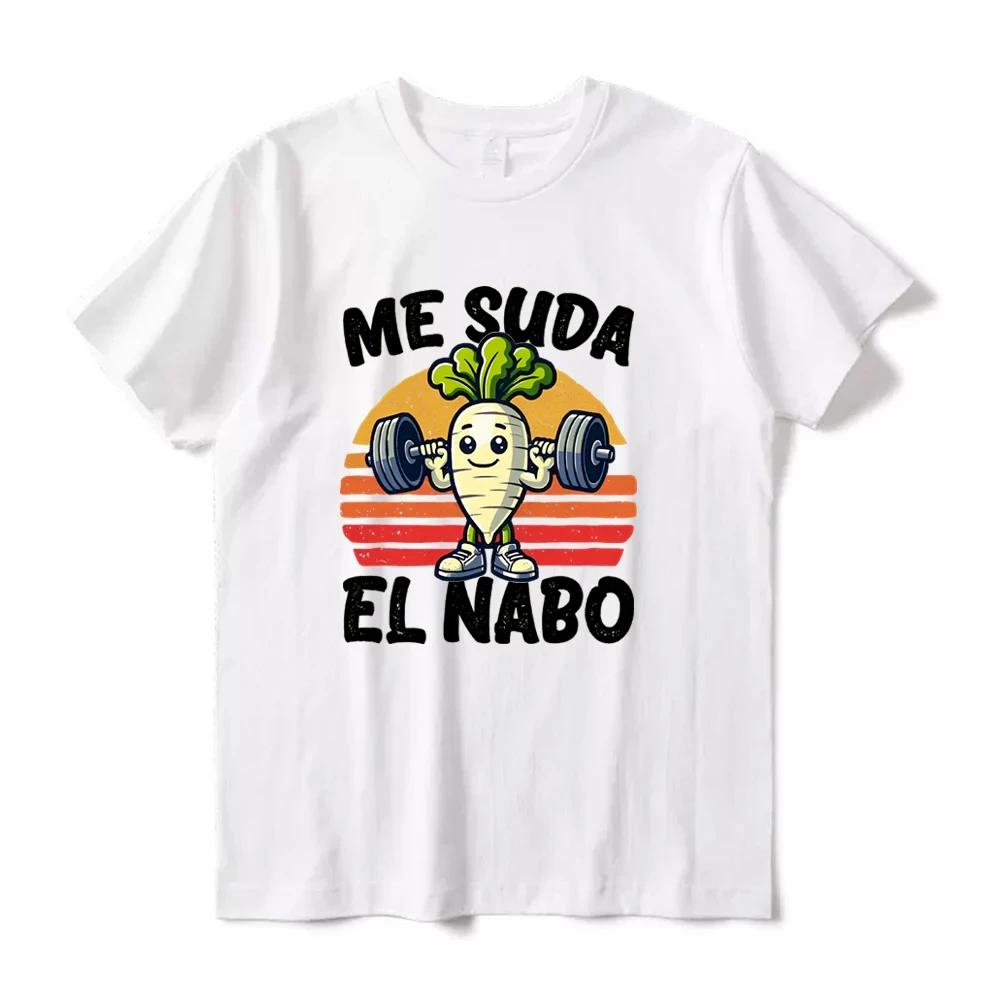 Me Suda El Nabo Women's Short Sleeve Printed T-shirt Funny Spanish Jokes Vintage Soft Casual Tops Women Clothing Graphic Tshirts