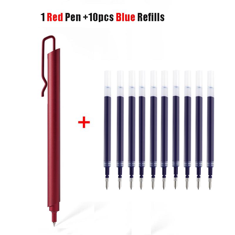 Kaco Metal Gel Pen 0.5MM Black Ink Refills Luxury Ballpoint Pens Business Signature Stylos Pen Holder Design Stationery Supplies