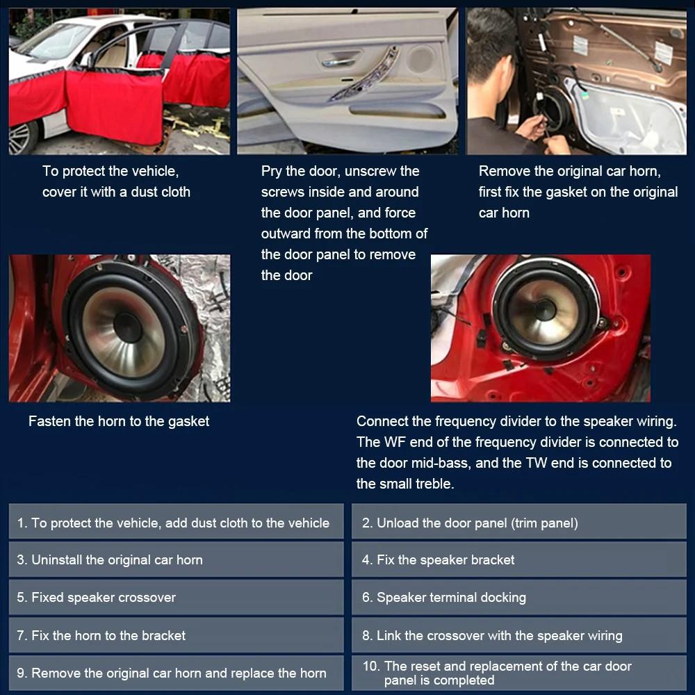 2pcs  6.5 Inch Car HiFi Coaxial Speaker Vehicle Door Auto Audio Music Stereo Full Range Frequency Speakers for Cars