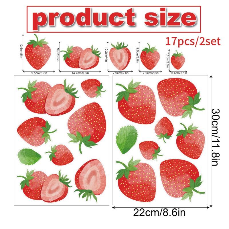 Фруктовые наклейки на стену Клубника Персик Скандинавский пасторальный стиль самоклеящиеся украшения для дома кухни комнаты милые наклейки на стену