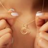 Exquisite Stainless Steel Crescent Necklace with Diamond Cutting Chain Fashionable Moon Jewelry for Daily Wear Holiday Accessory