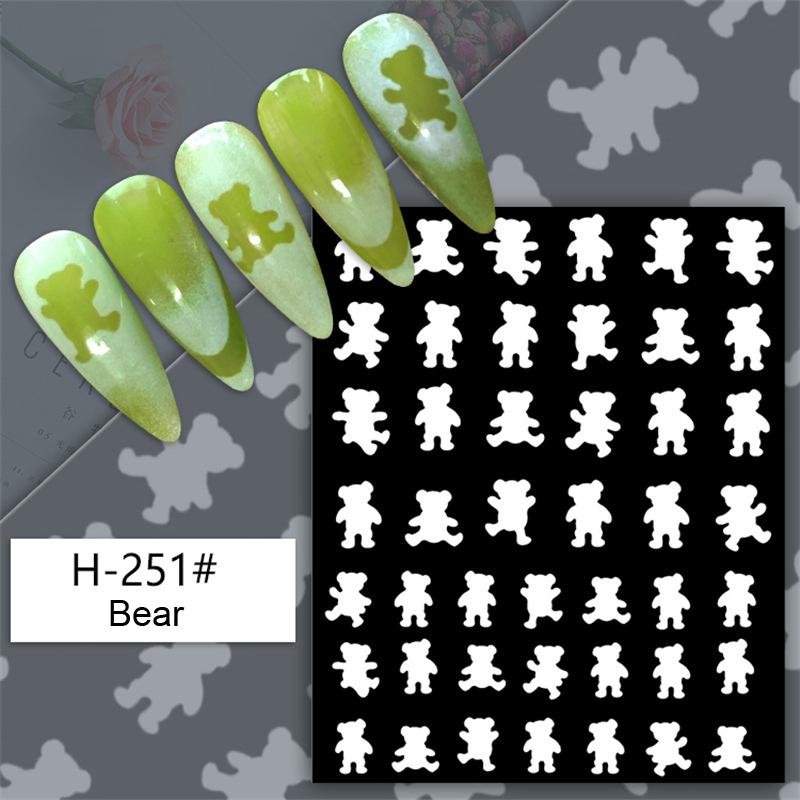 Nail Art Airbrush Sticker Stencil Hollow Heart Butterfly Bear Star French Template Nail Stickers Manicure Tool