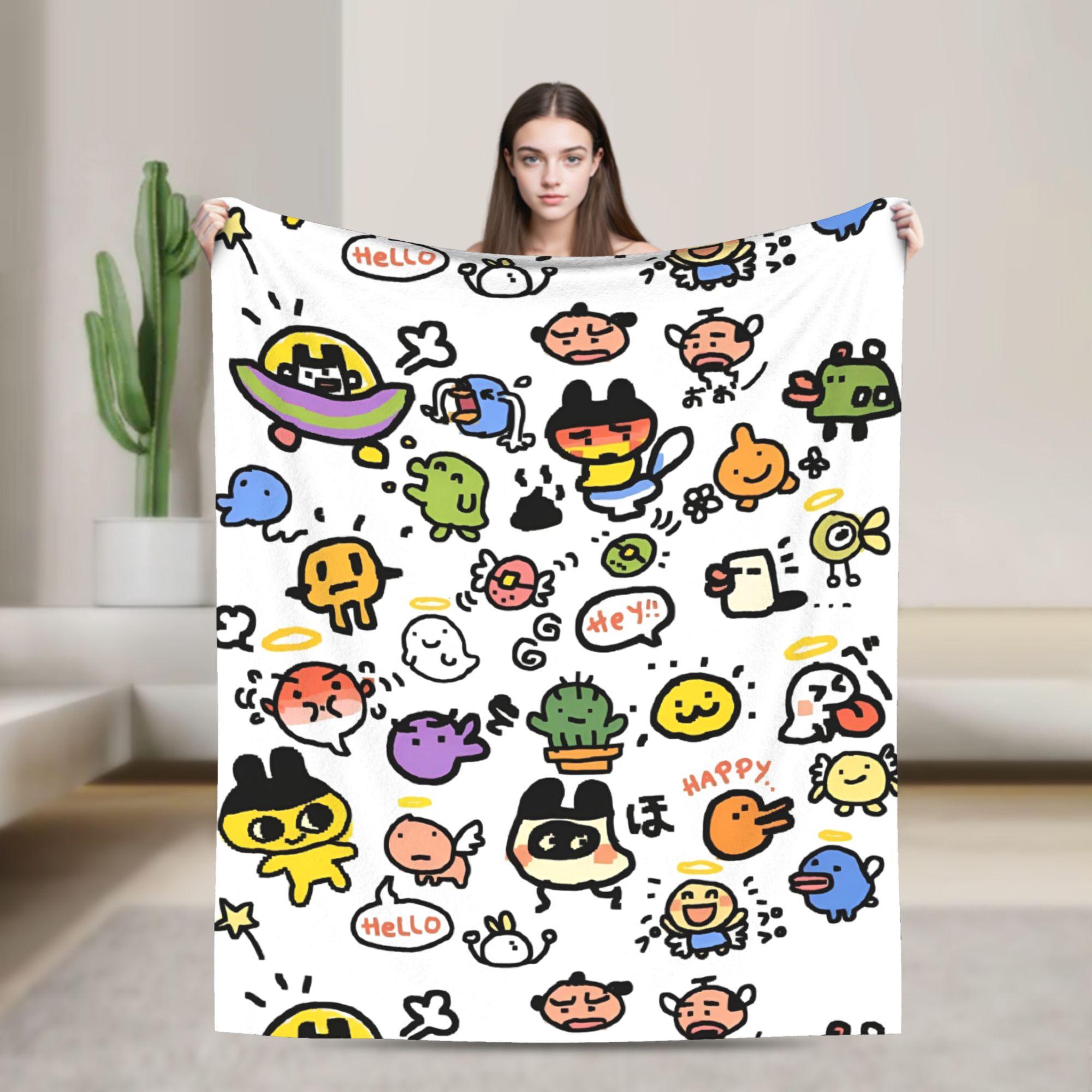 

Tamagotchis Digital Pet Blanket Mametchi Kuchipatchi Fleece Awesome Soft Throw Blanket for Bed Sofa Autumn/Winter Office 30x40in
