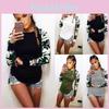 Premium Quality Damen Camouflage Printed Long Sleeve Pullover T-shirt For Stylish Comfort