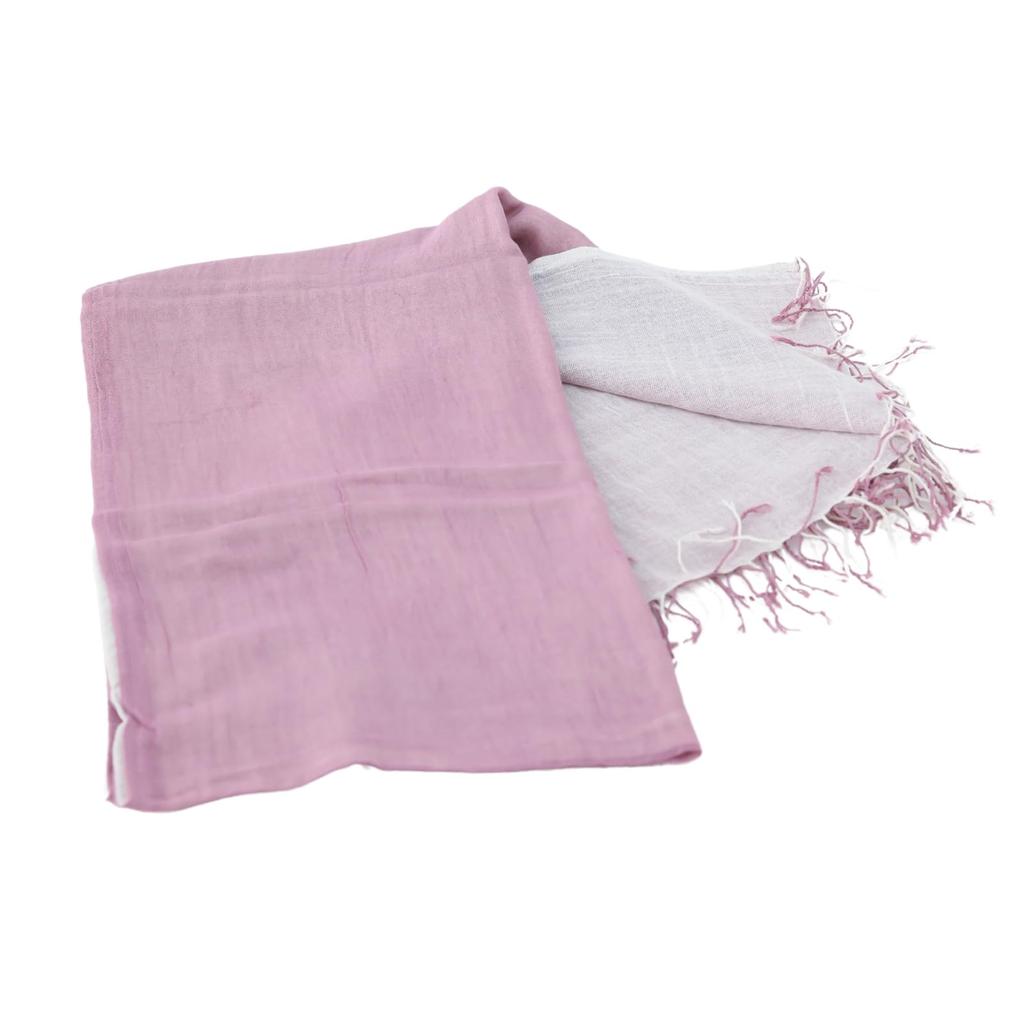 Soft to the Unisex x [ubmai] Stole, 100% Cotton, Reversible, All-Season, Lightweight, Touch, (Purple Off-White)