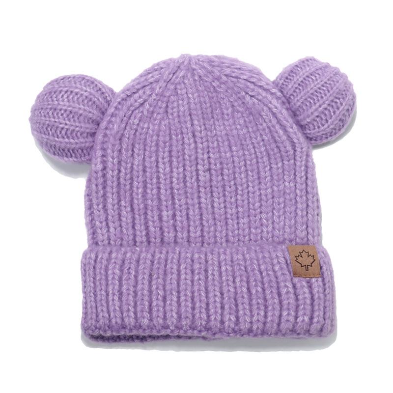 Children's knitted hat cute bear ears wool hat Korean version Japanese thermal ear protection pullover hat for children
