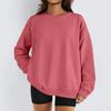 Damen Winter Fleece Tops Langarm Sweatshirt Lässiger Rundhalsausschnitt Pullover Lockerer Schnitt Warme Wintertops