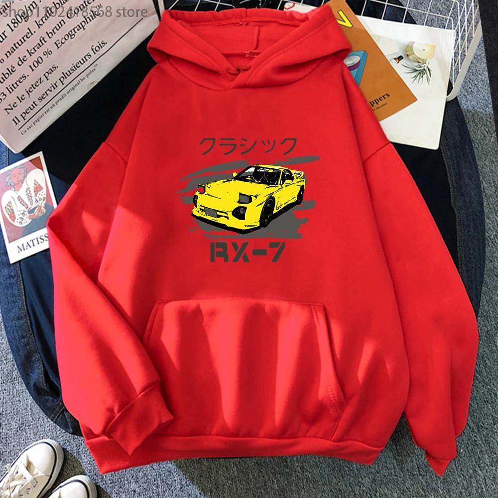 Initial D Hoodies for Men Japan Anime RX7 Sweatshirt Tops Men's Hip Hop Streetwear Women Tracksuit Male Winter Clothes