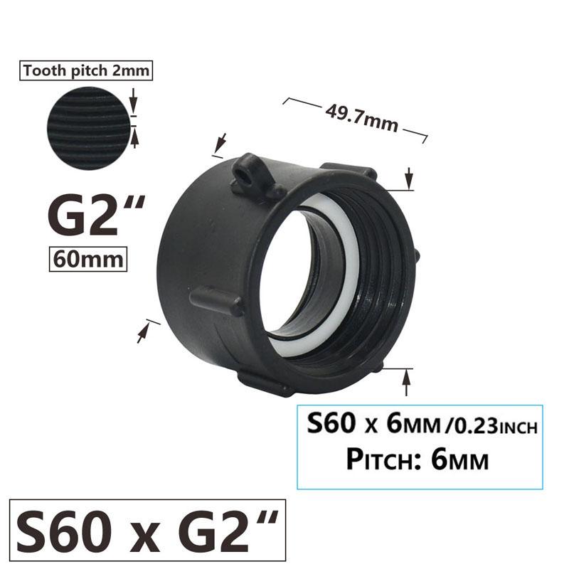 IBC Tank Adapter S60 X 1/2" 3/4' 1" 1.5 2" 63/75/80/100mm Thread Connector Ton Barrel Connect 1000 Liter IBC Tank Fitting
