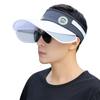 Summer Men Retractable Visors Korean Alphabet Empty Top Hat Sunscreen Breathable Fishing Hat Adjustable Bucket Hat Sun Hat Beach