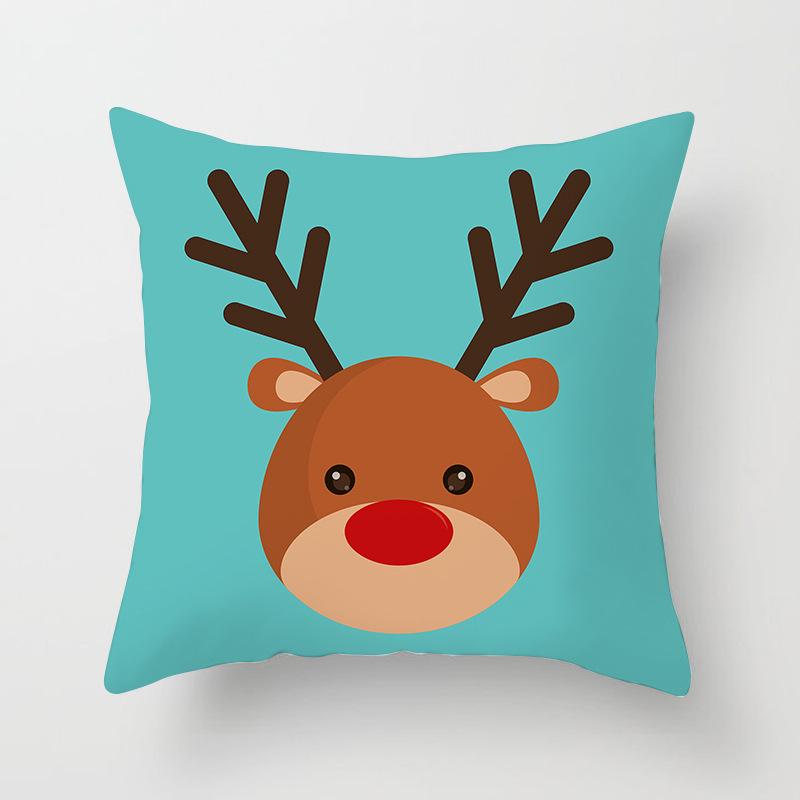 Christmas Cartoon Animal Car Sofa Pillow Cushion Cover Digital Printed Pillow Cover