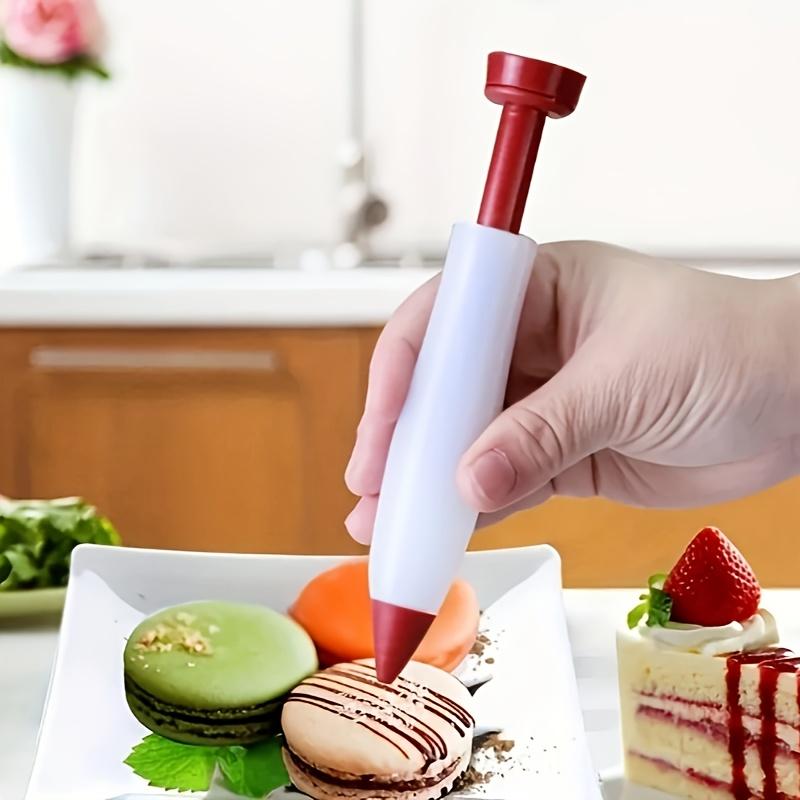 2pcs Silicone Icing Piping Pen Uncharged Food Decorating Writing Tool Pastry Nozzle For Cookie Cake Dessert Decoration Kitchen Accessories Bakeware