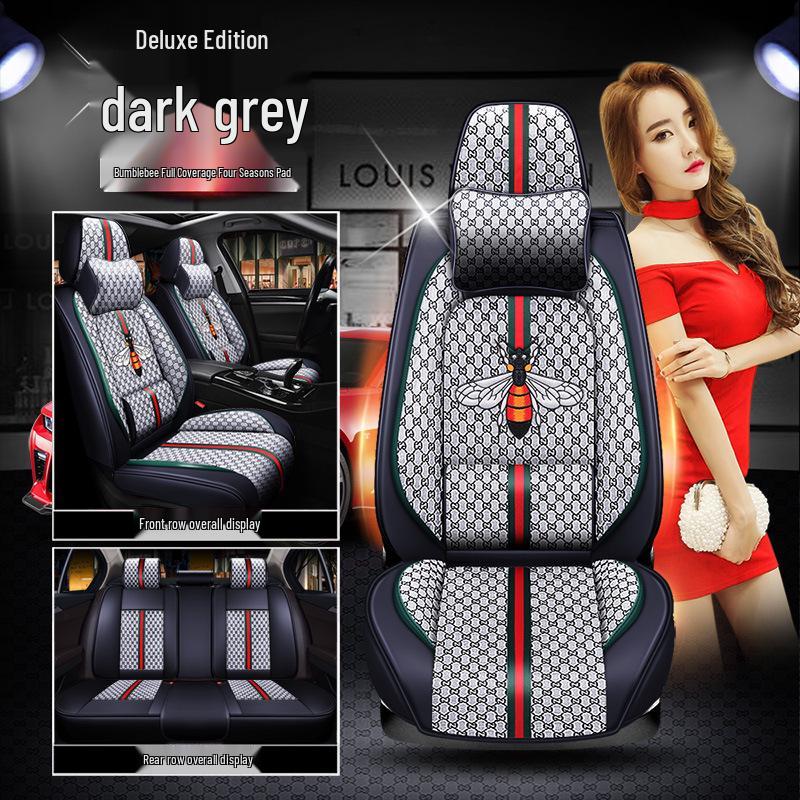 Universal Linen Seat Cover for Honda Accord 8th-10th Gen - Half Cushion, Full Cover, All-Season