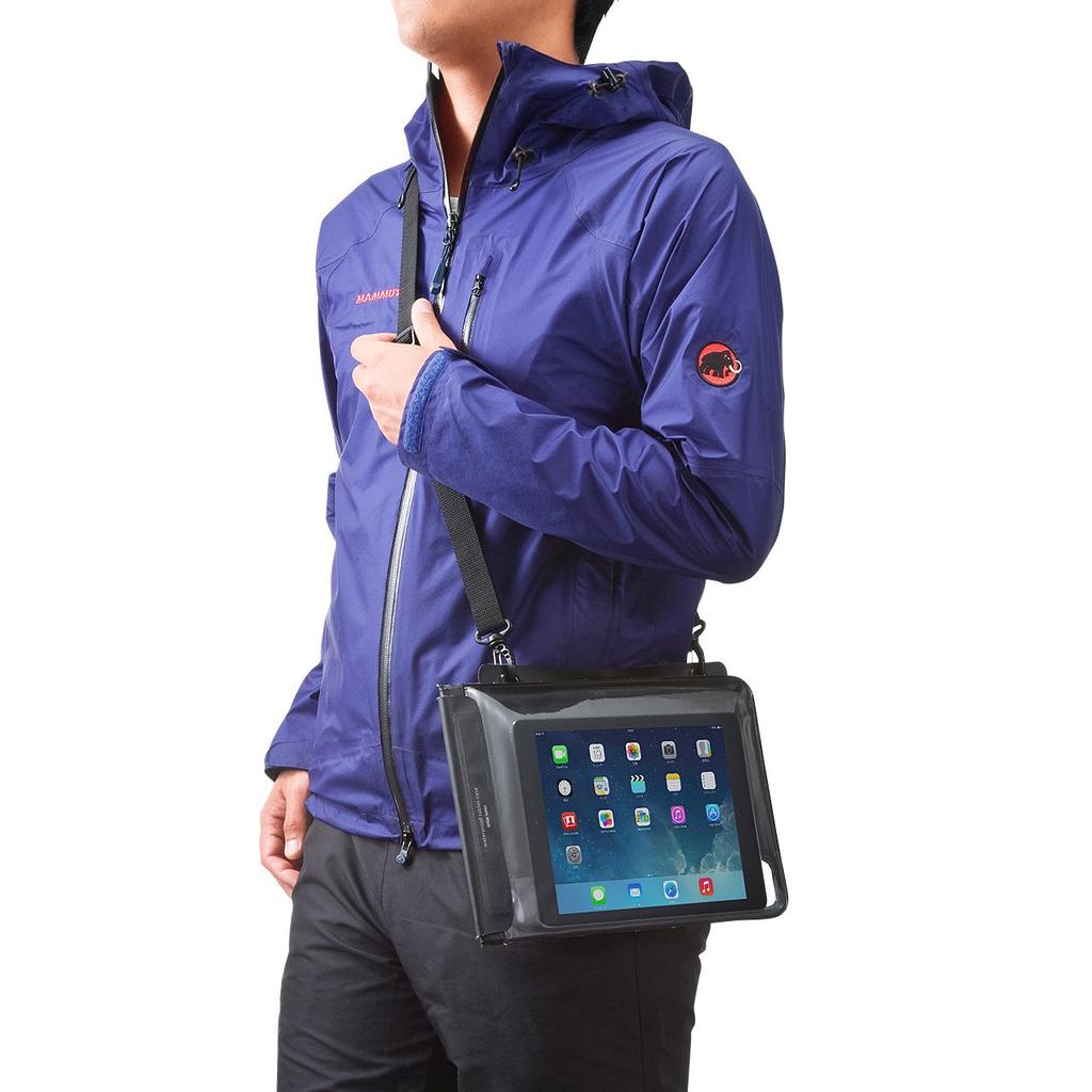 SANWA SUPPLY Tablet Waterproof and Dustproof IP47 with Stand and Shoulder Black Case, (10.1 Inch), Certified, Strap, (PDA-TABWPST10BK)