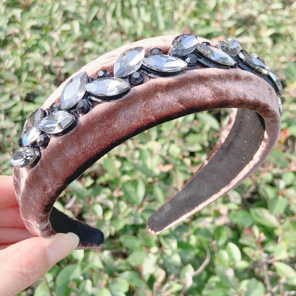 Κορδέλα Κεφαλής Βελούδινη με Κρανίο - Κρύσταλλοι, Φαρδύ Γείσο, Στυλ Φθινόπωρο/Χειμώνας, Μοντέρνα & Ευέλικτη.