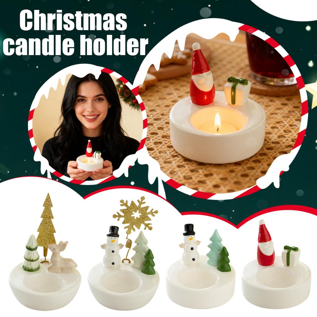 Świąteczne Śnieżne Świeczniki, Ozdoby Dekoracyjne Świeczniki, Świąteczne Ozdoby