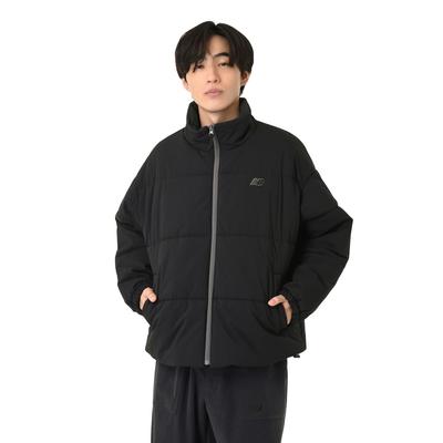Men's NB Embroidered Padded Jacket (AMJ55695) Black - Japan Limited Edition, Water Repellent Coat Jacket (SizeM)