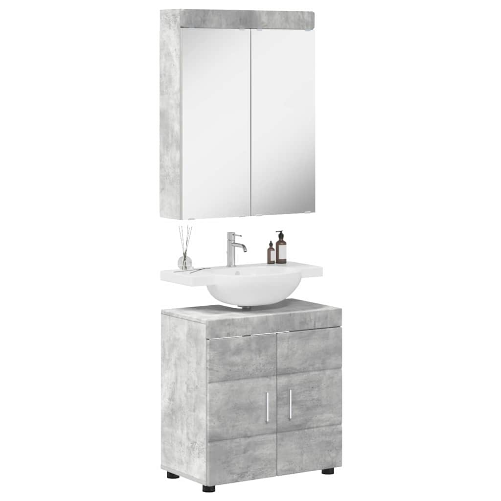 Bathroom Furniture Set TULUM 2 Pcs Concrete Grey 60 X 34 X 63 Cm