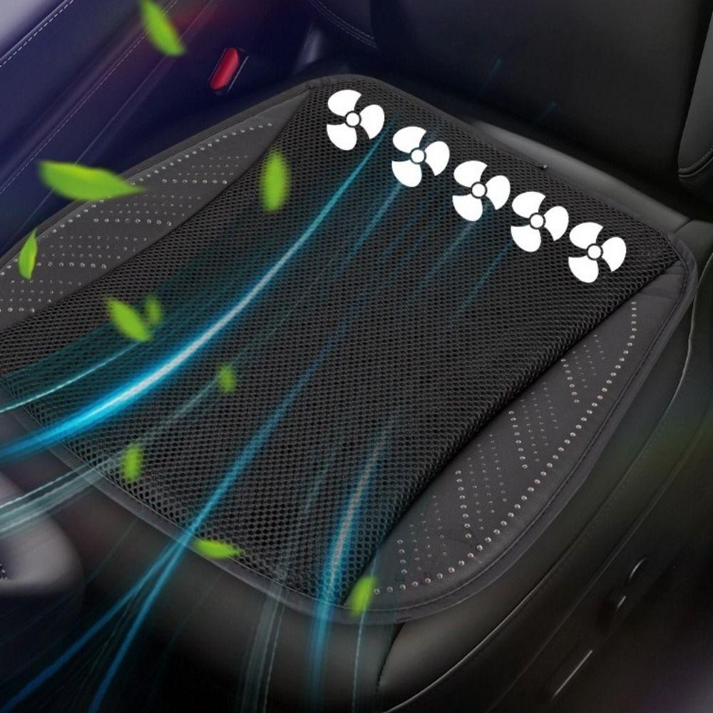 with 8/5 USB Fans Car Ice Silk Seat Cushion 3-Speed Car Seat Cooling Pad  Office Chairs