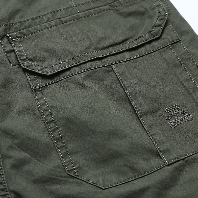 2017 Men's European & American Khaki Multi-Pocket Washed Cotton Pants - Style 9913