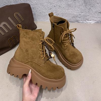Thick-soled Martin Boots Women's New Autumn Retro Short Single Boots Heightening Casual Versatile Boots