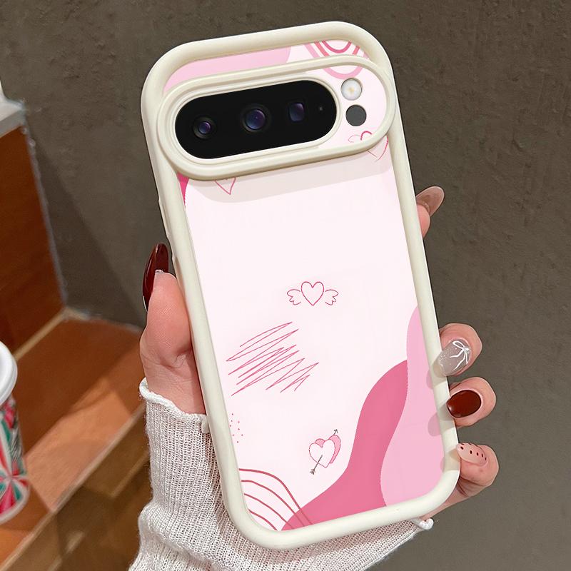 Gradient Rainbow Love Heart Case For Google Pixel 10 Pro XL Shockproof Bumper Soft Silicone Phone Back Cover For Pixel 9A 9 8 7 Pro 8A 7A