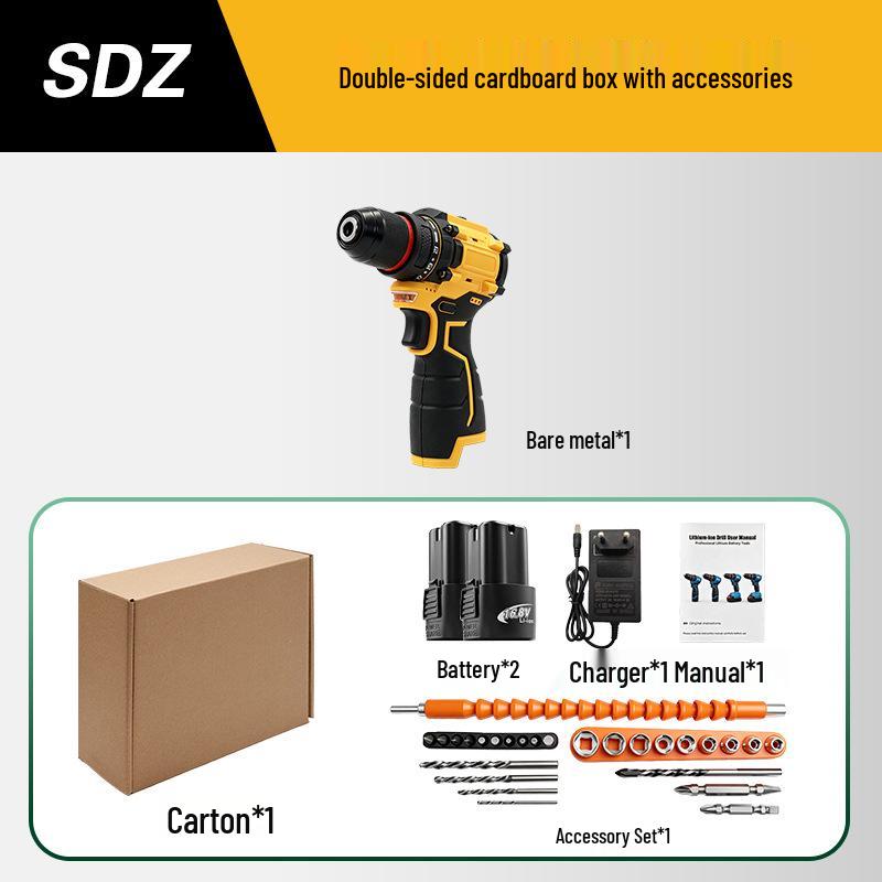 16.8V Brushless Cordless Hand Drill & Screwdriver with Dual-Speed Lithium Battery
