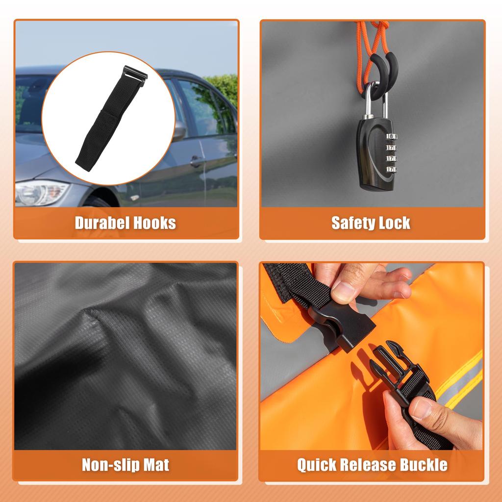 Uxcell 1 Set 20 Cubic Feet Car Roof Rooftop Cargo Carrier Luggage Carrier for Cars with or Without Mat and 6 Door Gray Bag, Bag, Racks, Anti-Slip