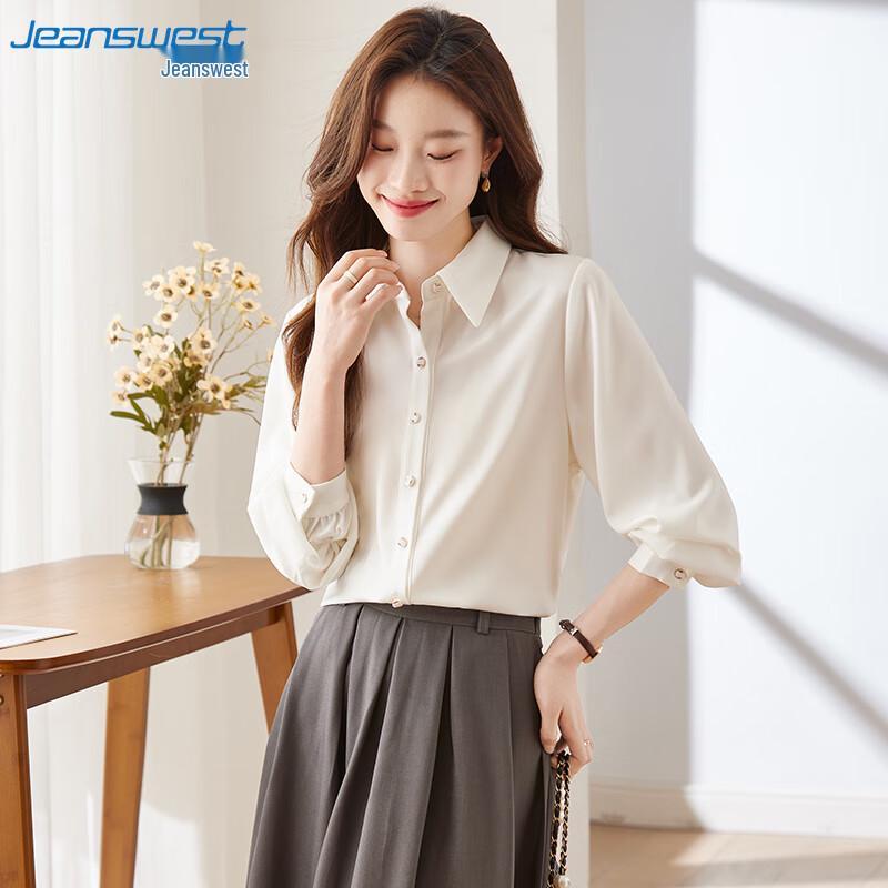 Jeanswest Women s Lapel Long-Sleeve Casual Shirt M