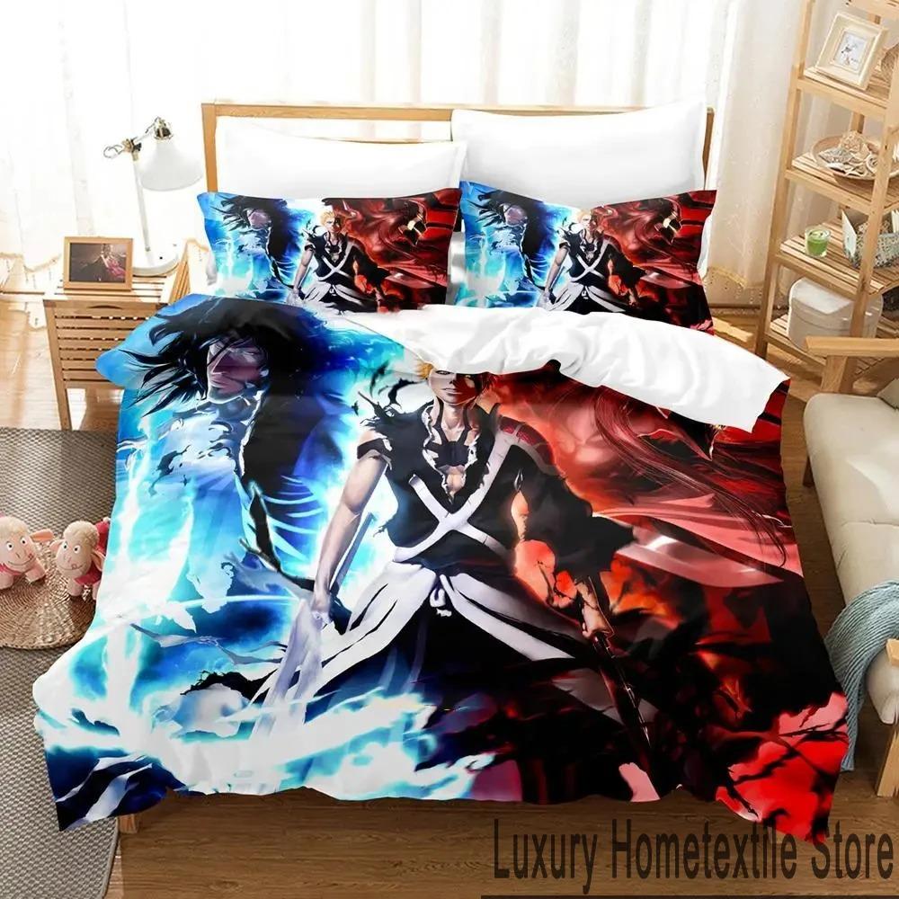 Anime Bleach Kurosaki Ichigo Bedding Set Duvet Cover Bed Set Quilt Cover Pillowcase Comforter king Queen Size Boys