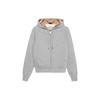 Damen Reißverschluss Kapuzen-Fleece-Sweatshirt Grau 40561701