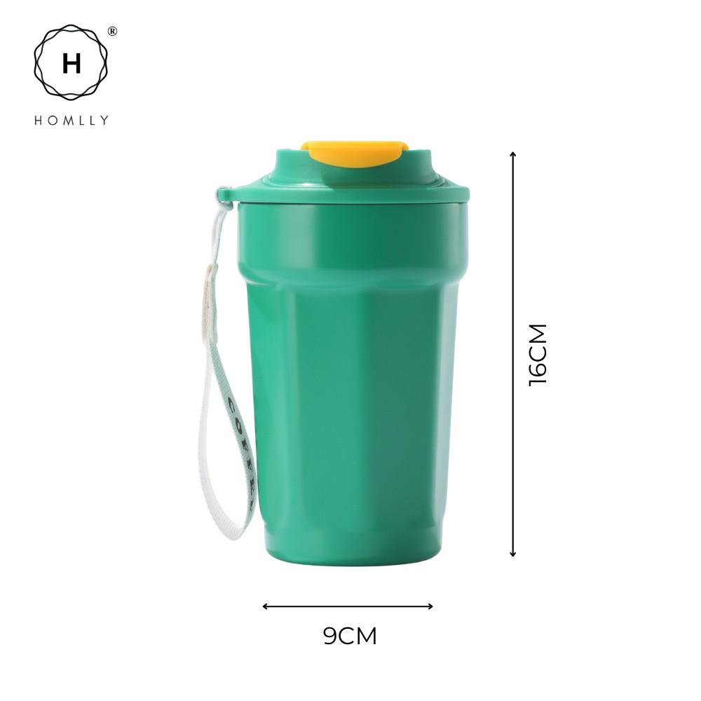 Homlly Dolii Insulated Vacuum Stainless Steel Thermal Travel Coffee Mug with Leakproof Lid (500ml) 2PCS