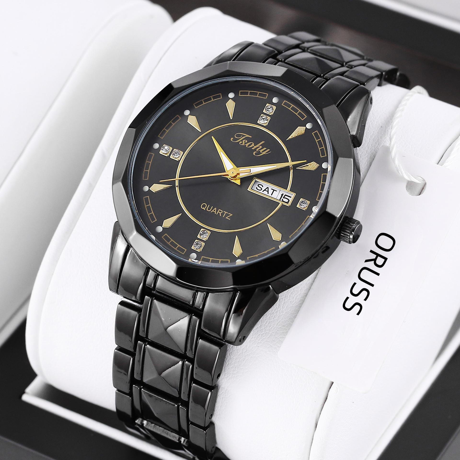 Niche Versatile Watch Men S Polygon Waterproof Double Calendar Quartz Watch