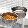 304 Stainless Steel Anti-Spill Hanging Pet Food Bowl for Cages