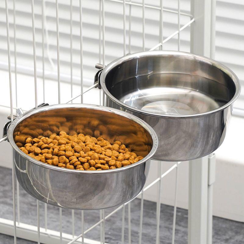 304 Stainless Steel Anti-Spill Hanging Pet Food Bowl for Cages