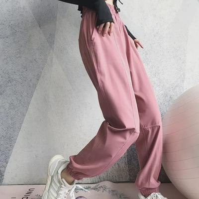 Lulu Women's Quick-Dry Yoga Pants - High Waist, Versatile Loose Cuffs, Running & Fitness Sweatpants with Pocket