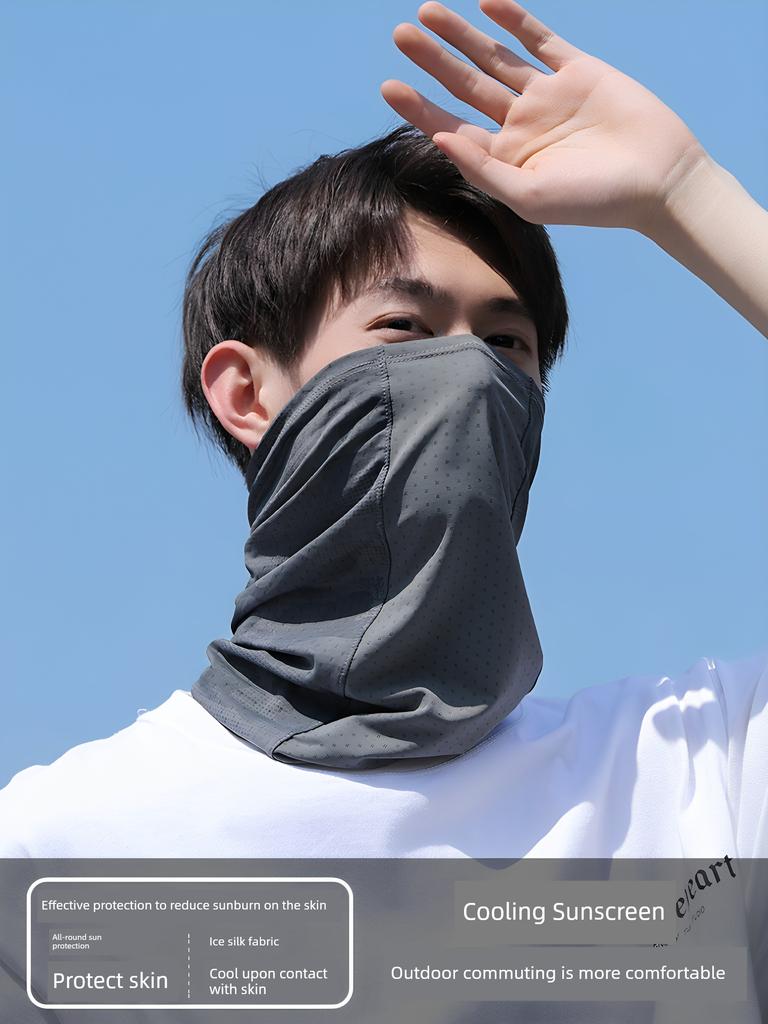 Summer Sun Protection Mask for Men, Neck Gaiter, Ice Silk Headscarf, Summer Cycling, Mountaineering, Fishing Equipment, Sunshade Veil