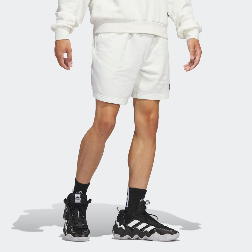 Adidas Legends Shorts Solid Color Logo Drawstring Basketball Pants Men Shorts Han-Jade-White HY2763