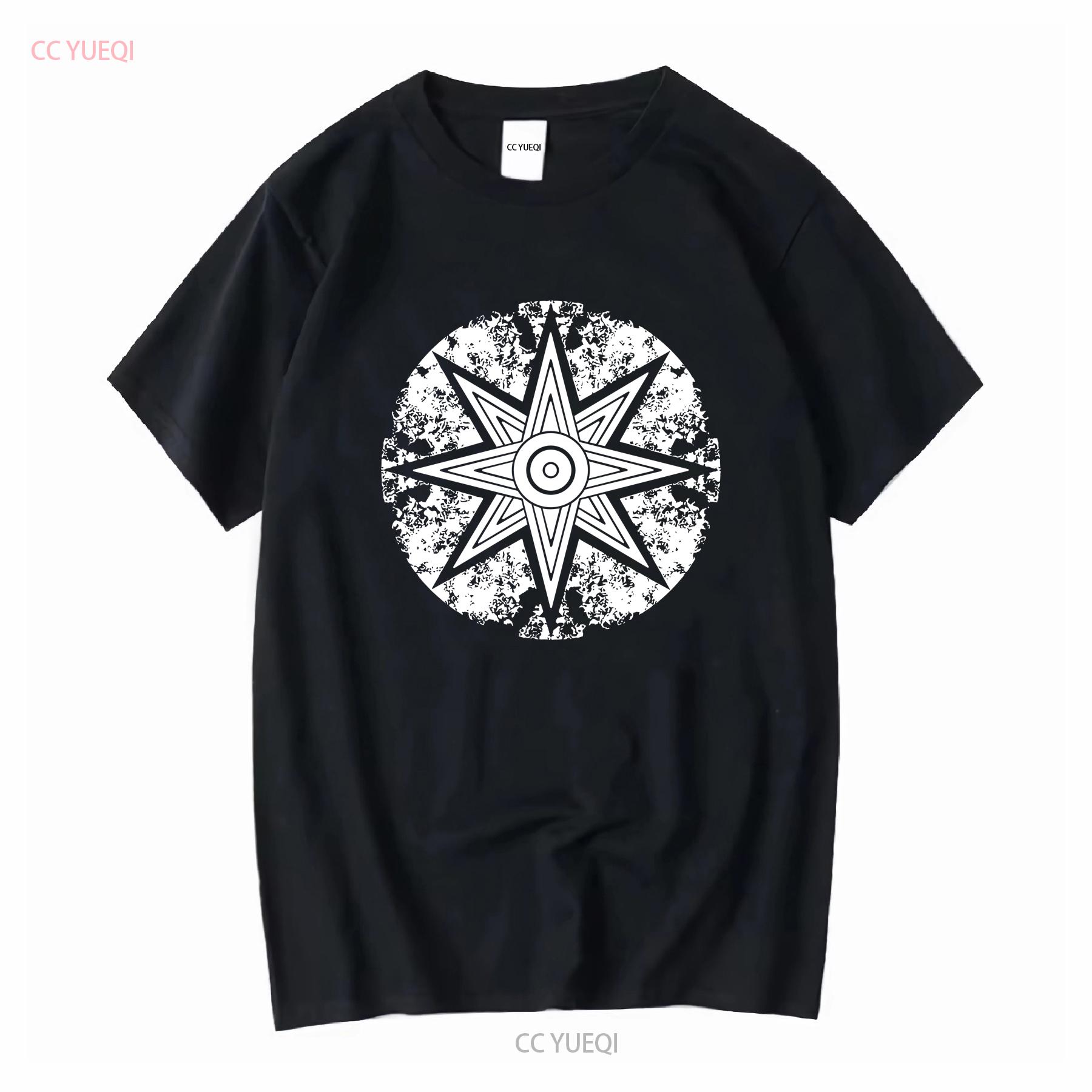 

Star of Ishtar T shirt Inanna Ancient Mesopotamian Goddes Symbol long or short sleeves vintage Washed streetwear fashion 4XL